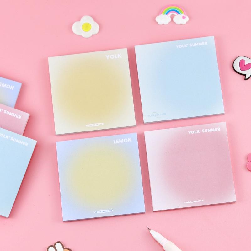 50 Sheets Creative Gradient Colorful Sticky Notes Can Be Pasted Handbook Memo Pad Set Student Notepad Guestbook