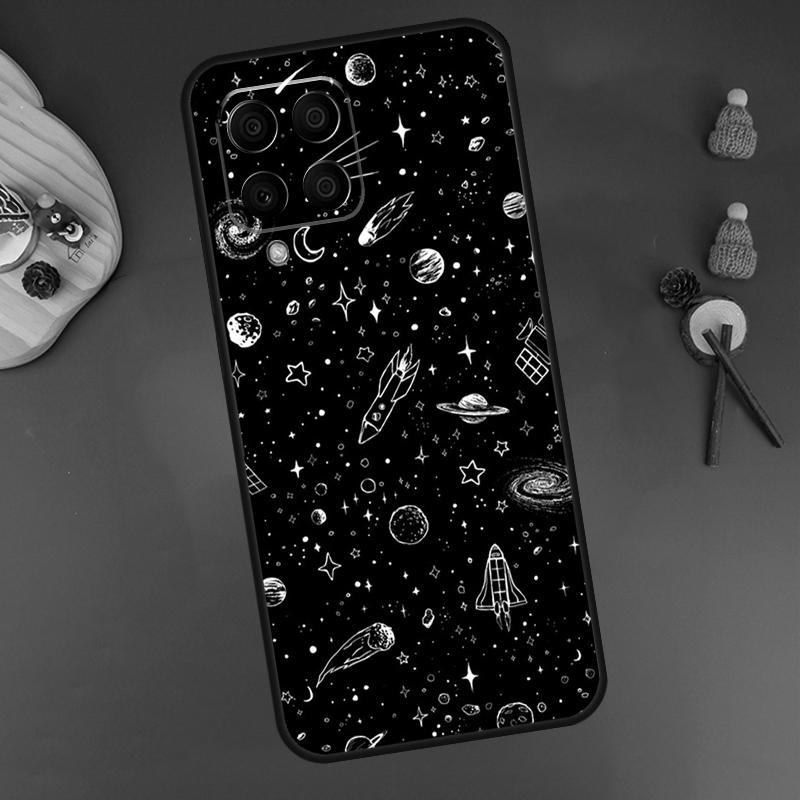 Outer Space Planet Stars Moon Case For Samsung Galaxy M52 M32 M22 M12 M13 M23 M33 M53 M14 M34 M54 M20 M30s M31s M51 Cover