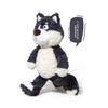 Curious Gray Wolf Plush Toy Soft Animal Cosy Stuffed Doll For Kids Gift