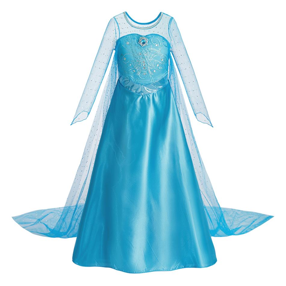 Children Princess Fancy Costume Elsa Party Carnival White Dress Up for Girl Christmas Birthday Cosplay Belle Snowflake Vestidoes