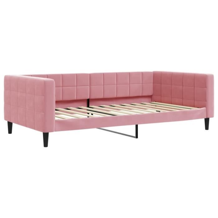 VidaXL Lit de repos rose 100x200 cm velours 354018