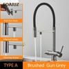 Black Grey Filtered Kitchen Faucet Water Filter Kitchen Faucets Filter Faucet Mixer Water Purification Water Drinking Water Taps
