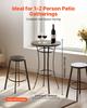 Outdoor Round Bar Table, 60 cm Counter Bar Height Bistro Table, Patio Dining Tables with Easy-to-Clean Top & Sturdy Metal Frame, Indoor High Top Pub