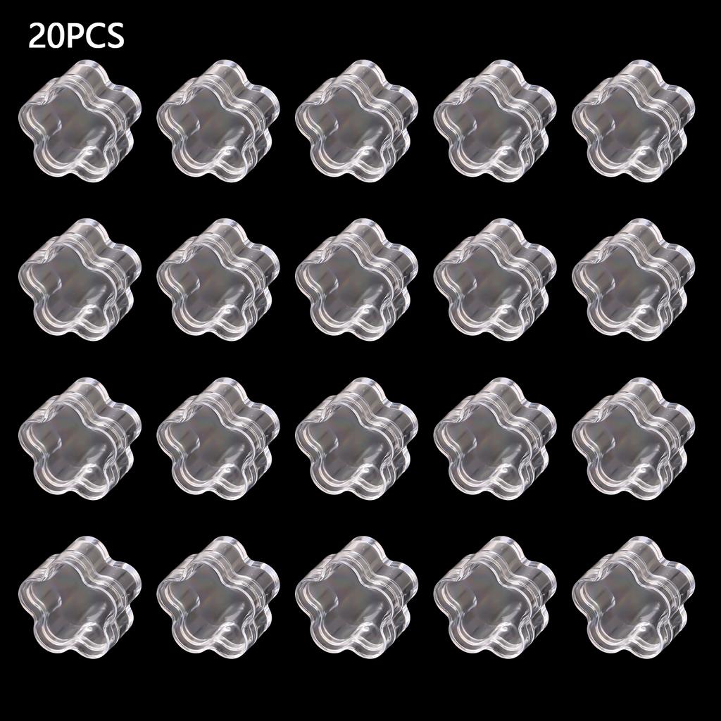 20 pcs/set of three transparent plastic jewelry bead storage boxes, small bottom container cans, cosmetics and nail art stora