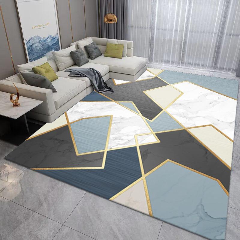 Europe Modern Style Geometry Stripe Carpet Living Room Sofa Bedroom Bedside Study Kitchen Entrance Door Rug Non-slip Decor Mat