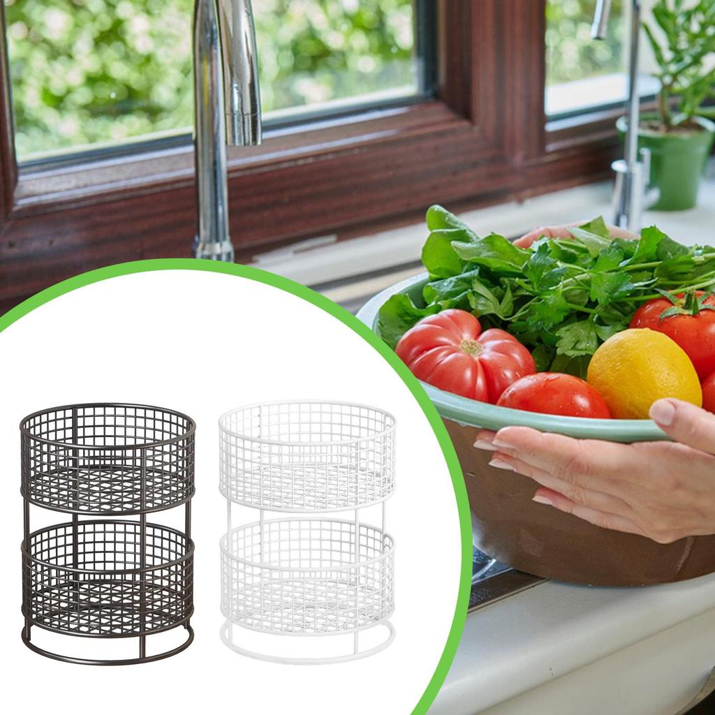 Metal Wire Storage Basket Iron Farmhouse Multifunctional Decor Storage Bin Countertop Organizer Kitchen Fruit Basket for Cabinet