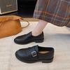 Round Head Fringed Retro Medieval Style Shallow Mouth Leather Shoes One Pedal Lazy British College Single Shoes Leather Shoes Autumn