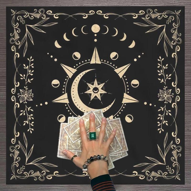 Astrology Tarots Table Altar Cloth Metaphysical Board Game Mat Pendulum Divinations Altar Tablecloth Board Game Card Pad