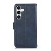 For Samsung Galaxy S25 Case Split Leather Magnetic Wallet Phone Protector with Wrist Strap