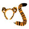 Cartoon Tiger Ears Headband With Tail Set Halloween Party Cosplay Costume Accessory Kids Adult