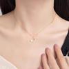 925 Sterling Silver Rabbit Pendant Necklace with Natural Hetian Jade