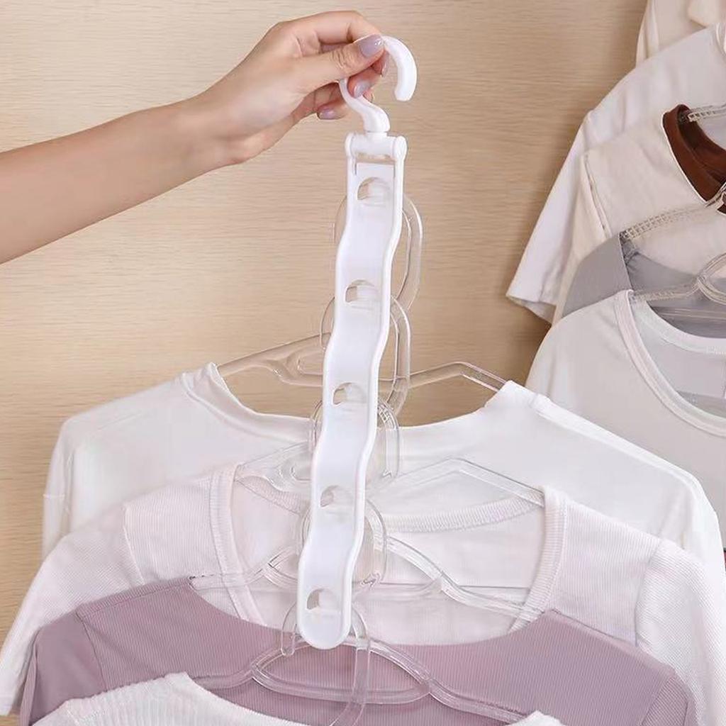 Five Link Clothes Hanger with Hooks Balcony Wardrobe Space Saving Storage Rack Student Dormitories Multi-layer Clothes Organiser