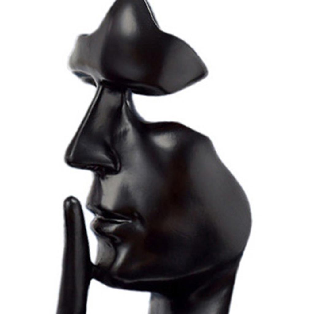 Thinker Statue Vivid Shape Compact Synthetic Resin Attractive Decorative Silence Is Golden Figurine for Home Black
