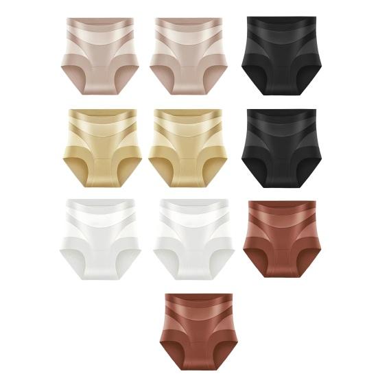 10 Pcs Tummy Control Women High-Waisted Seamless Shapewear Panties for Underwear Butt Lifting M