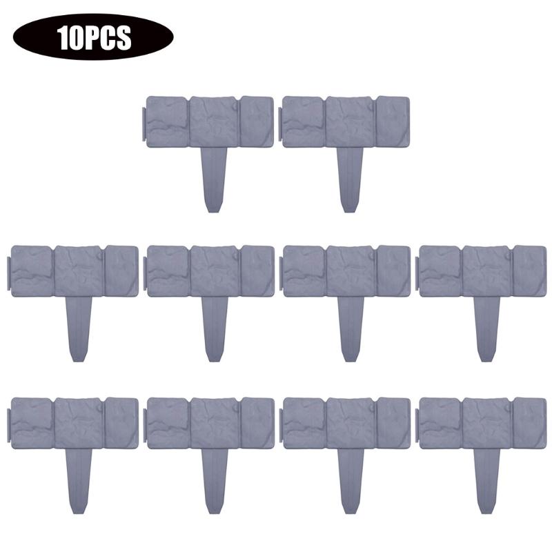 Q1JB 5/10/20 Pcs Imitation Stone Effect Lawn Fence Gardening Edging Interlock Flower Bed Border Plant Bordering Grass Edge
