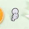 Xiaomi Squeezing Belly Smiling Crying Stick Figure Enamel Pin Humor Figure Hands On Belly Fat Teardrop Face Brooch Badge Jewelry Gifts