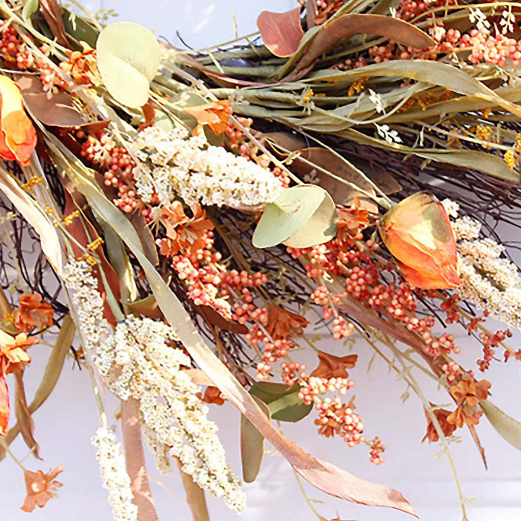 Decorative Wreath Outside Home Front Door Hanging Artificial Garland Thanksgiving Decoration 24in 62cm OD
