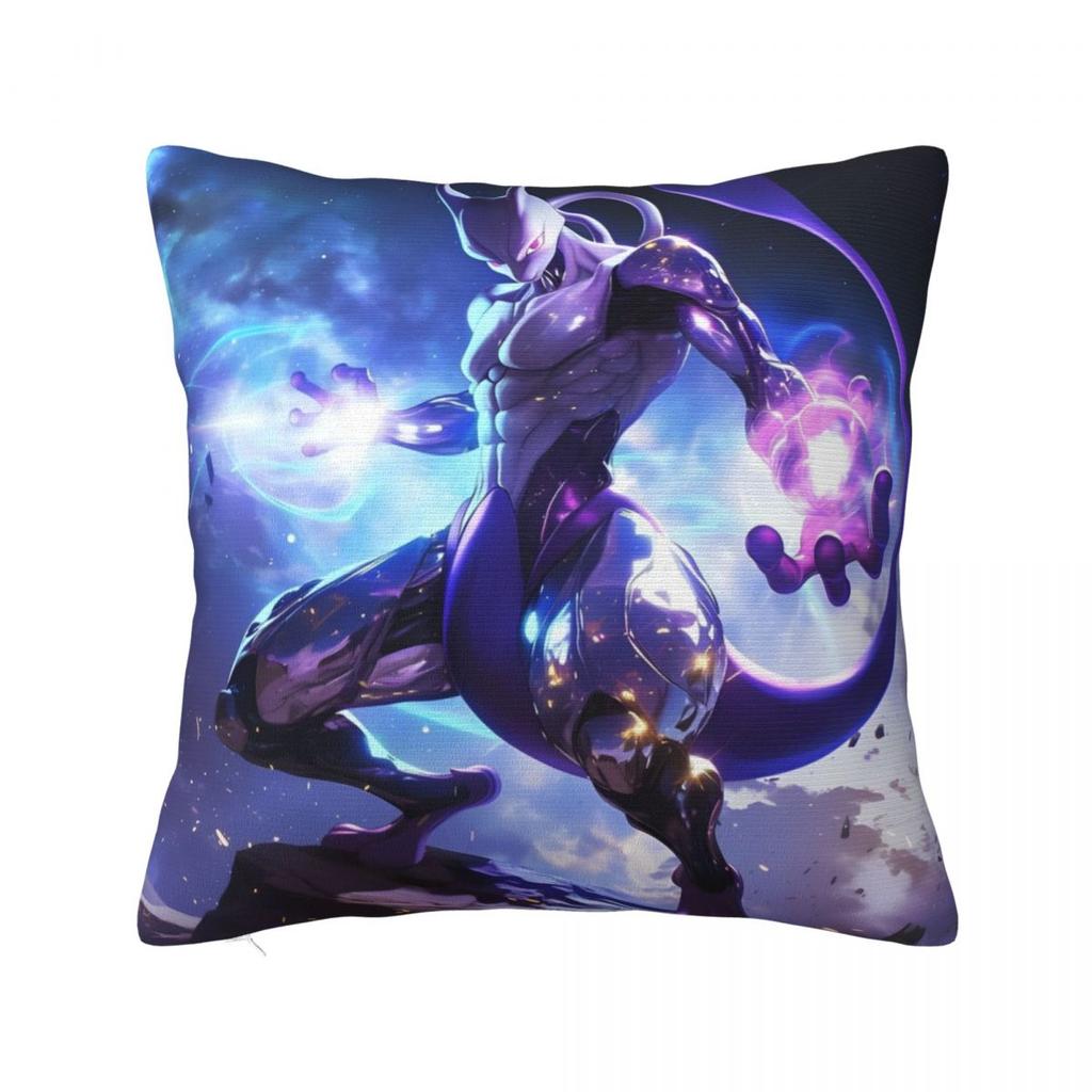 Japan Pokemon Mewtwo Cool Pillow Cover Soft Pillow Case Cushion Cover Morden Design Pillowcases For Chair Sofa Home Decoration