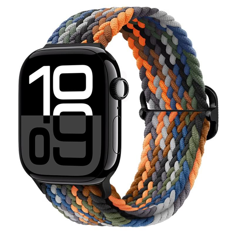 Nylon Braided Loop Band for Apple Watch Ultra/2 49mm 10 9 8 7 46mm 45mm 41mm 6 5 4 SE 44mm 40mm Elastic Strap for iWatch 3 42mm