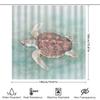 Watercolor Sea Turtle Shower Curtain Waterproof Home Decor Soft Fabric Bathroom Decorations Green White