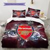 Arsenal F Pattern Bedding,Quilt Set Quilt Cover Pillowcase Home Birthday Gift(1 * duvet cover + 2 * pillowcase, without core)
