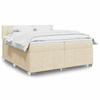 VidaXL Slat Bed Base with Mattress Cream 200x200 Cm Fabric 3287173