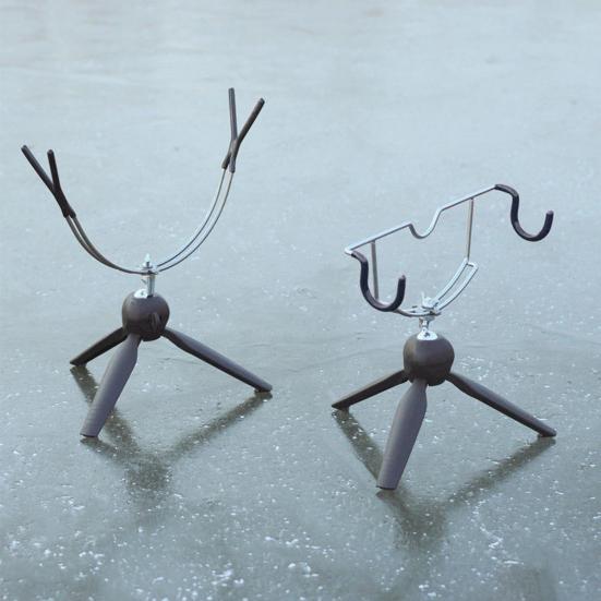 Angelrutenhalter Stark Tragfähig Verstellbarer Winkel Stützstange Metall Vertikal Faltbar Eis