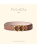 Women's Black Slimming Genuine Leather Belt with Bamboo Buckle