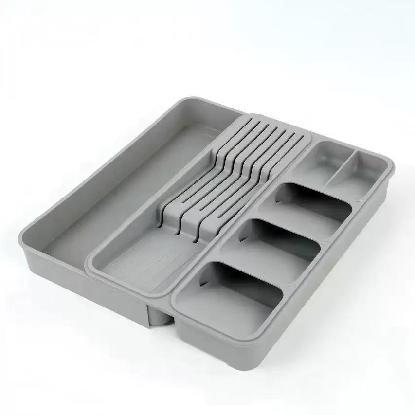 Kitchen Accessories Expandable Tableware Drawer Storage Organizer Tray Plastic Tableware Tray Tableware Tool Organizer