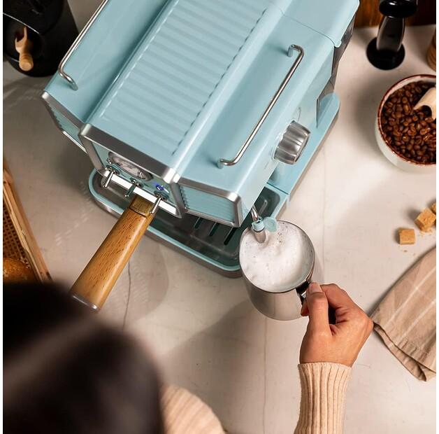 Кофеварка Cecotec Power Espresso 20 Traditional светло-голубой (01628)