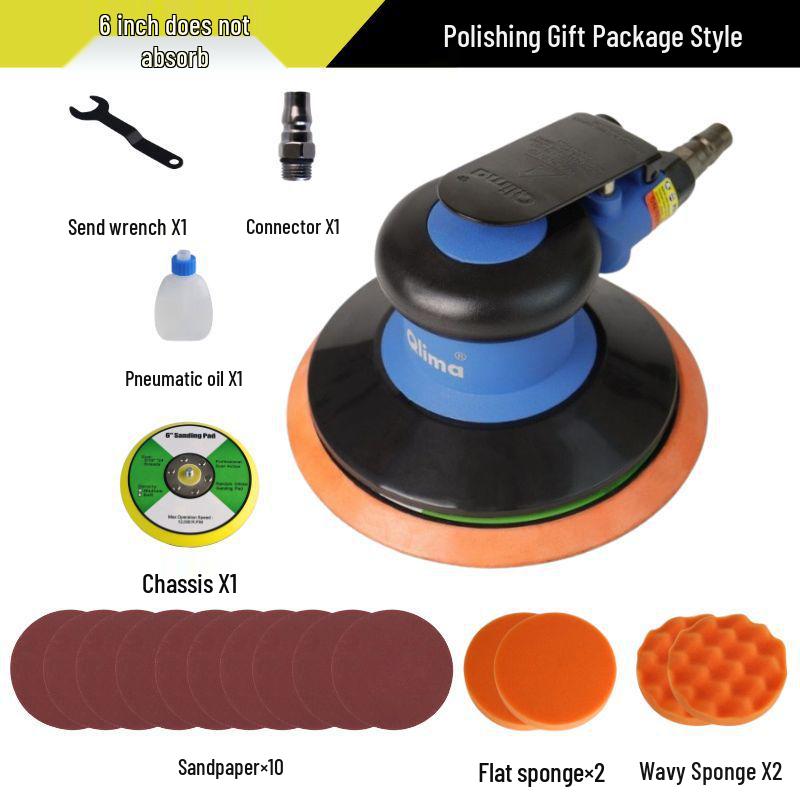 5-inch Stainless Steel Pneumatic Orbital Sander & Car Polisher