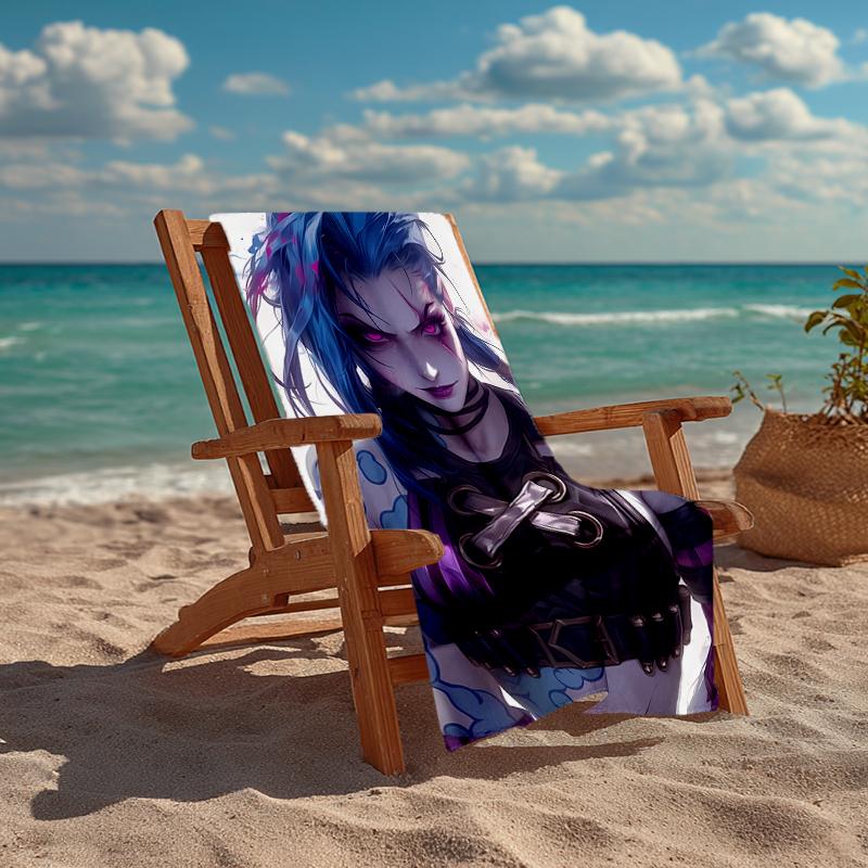 Ultra-Soft Beach Towel with Jinx Theme,Ideal for Pool - Camping, Diving - Perfect Travel Essential, Vibrant Beach Towel.