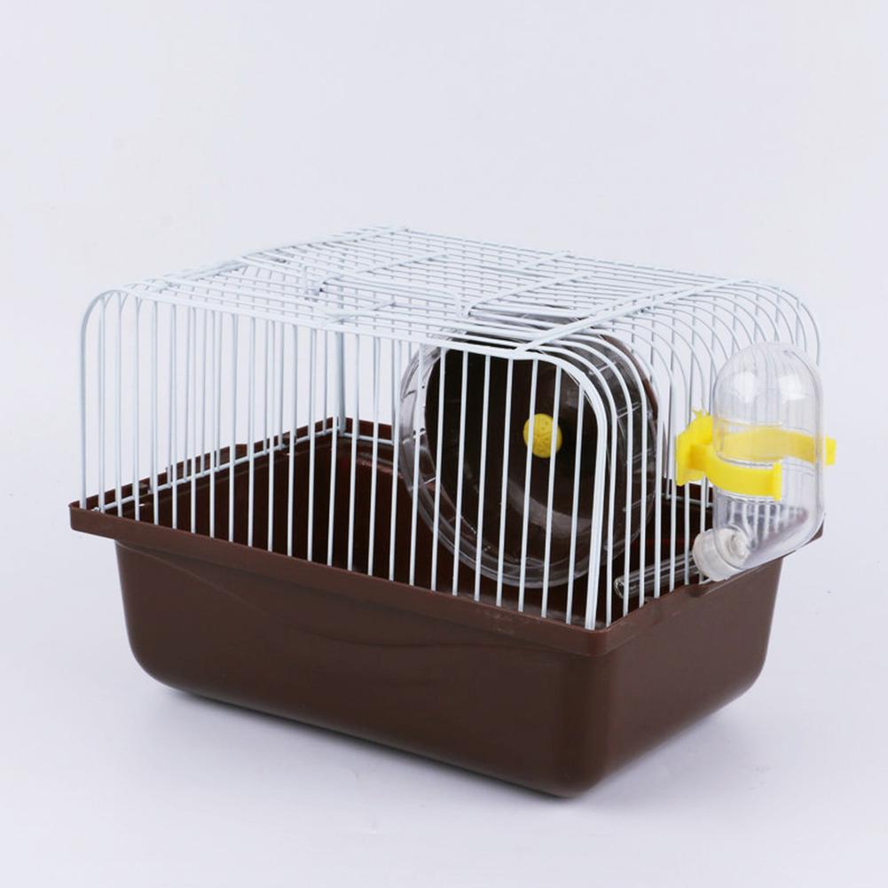 Portable Single Layer Villa Cage with Running Wheel Water Fountain for Pet Syrian Hamster