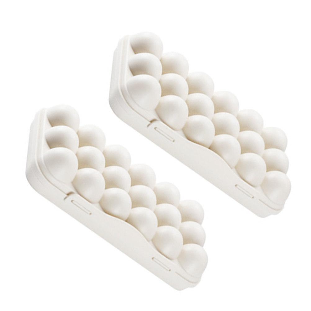 2Pcs Egg Organizer 18 Hole Plastic Storage Box Refrigerator Friendly Size Stackable Freshness Preserving Egg Container Anti