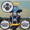 Yoothi Compatible Headlight and Fog Light Combo for Road Road Street and Electra Glide 7-Inch Harley-Davidson King, Glide, Glide, (Silver)