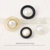 5pcs Xiaoxiangfeng Metal Resin Combination Button Round Pearl Button Woolen Coat Trench Coat Suit Jacket Button