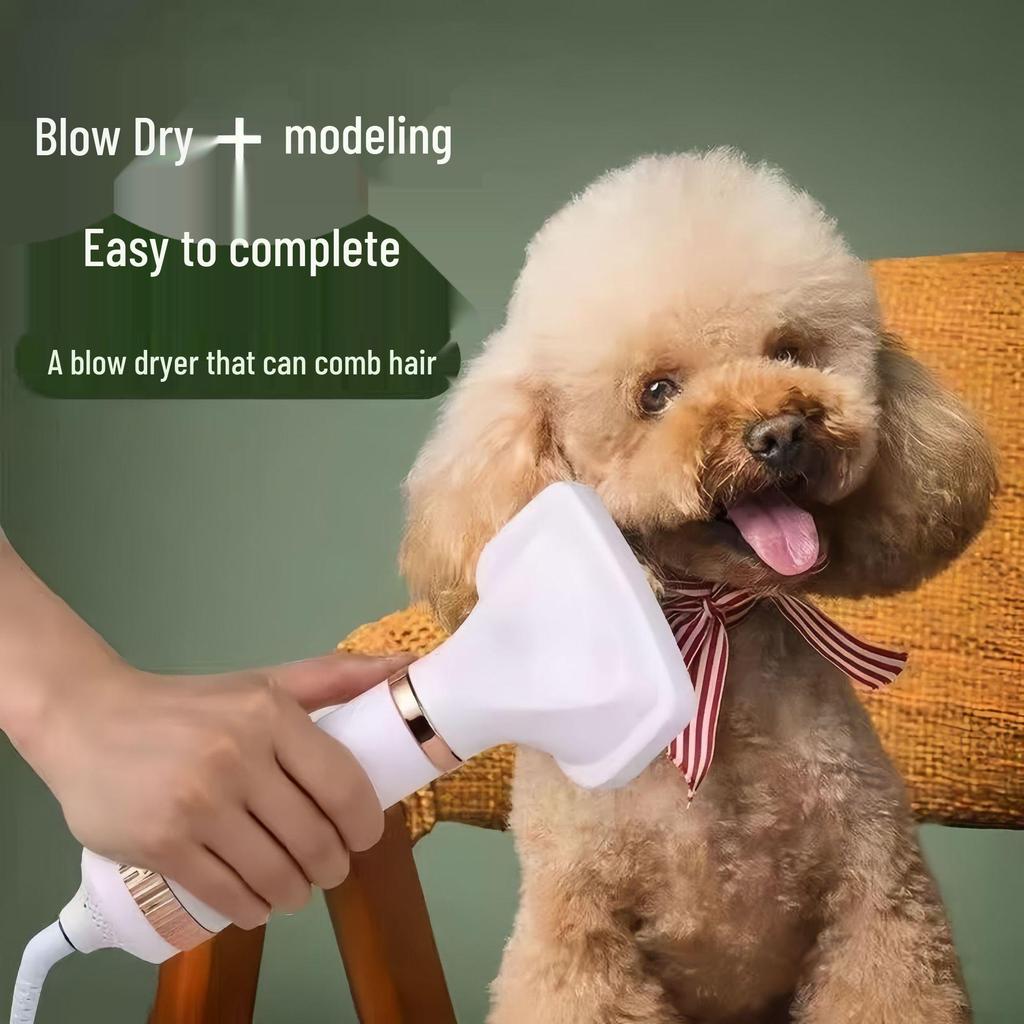 Pet Grooming Blower with Comb for Fluffing, Styling, and Easy Hair Removal