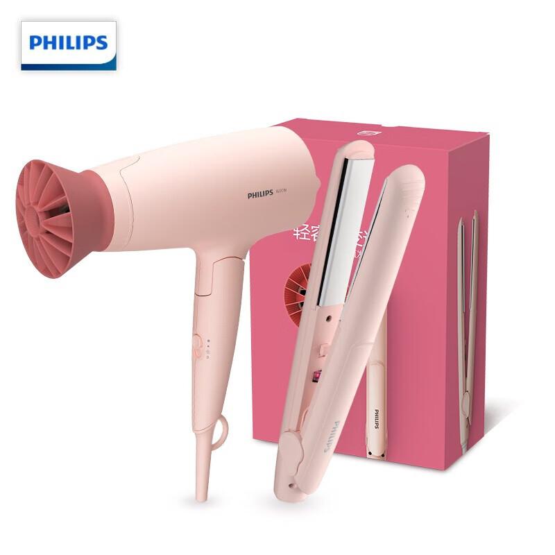 

Philips (PHILIPS) Напряжение 220 В BHP398, фен с маленькой цветочной трубкой, комбинированный набор для прямых волос, щипцы для завивки волос розовый