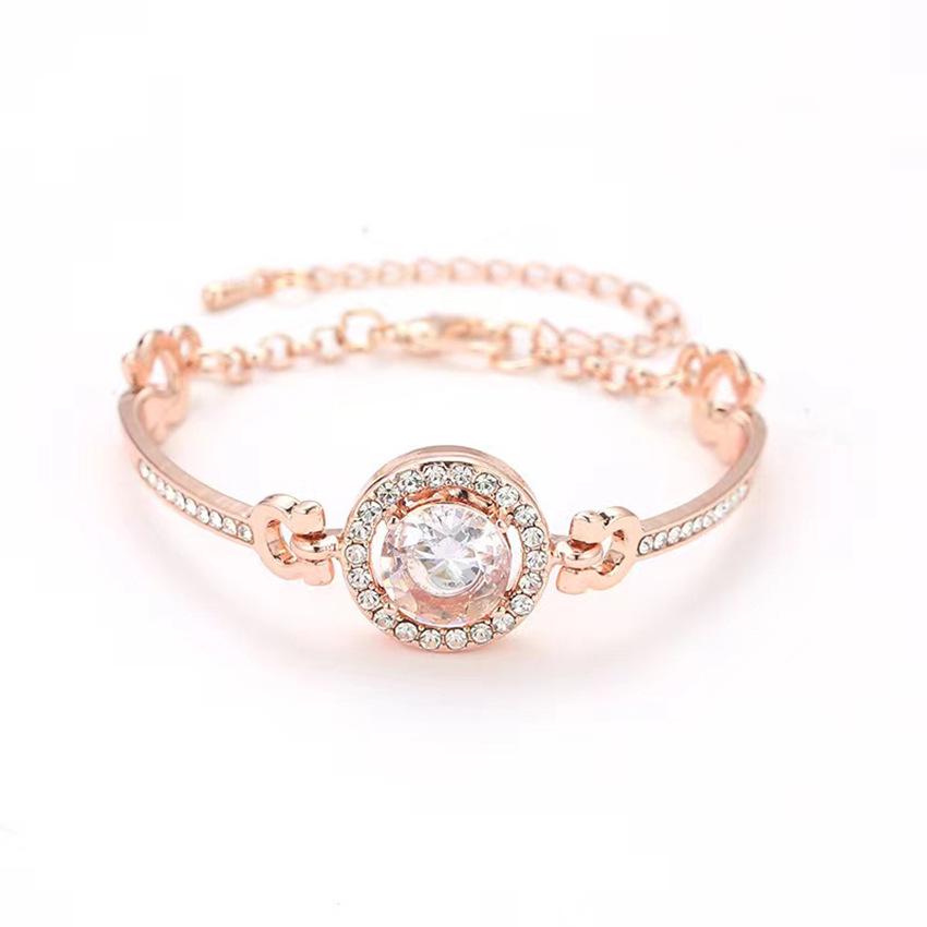 Chic Rhinestone Zircon Jewelry Set: Necklace, Earrings, Ring & Watch for Women