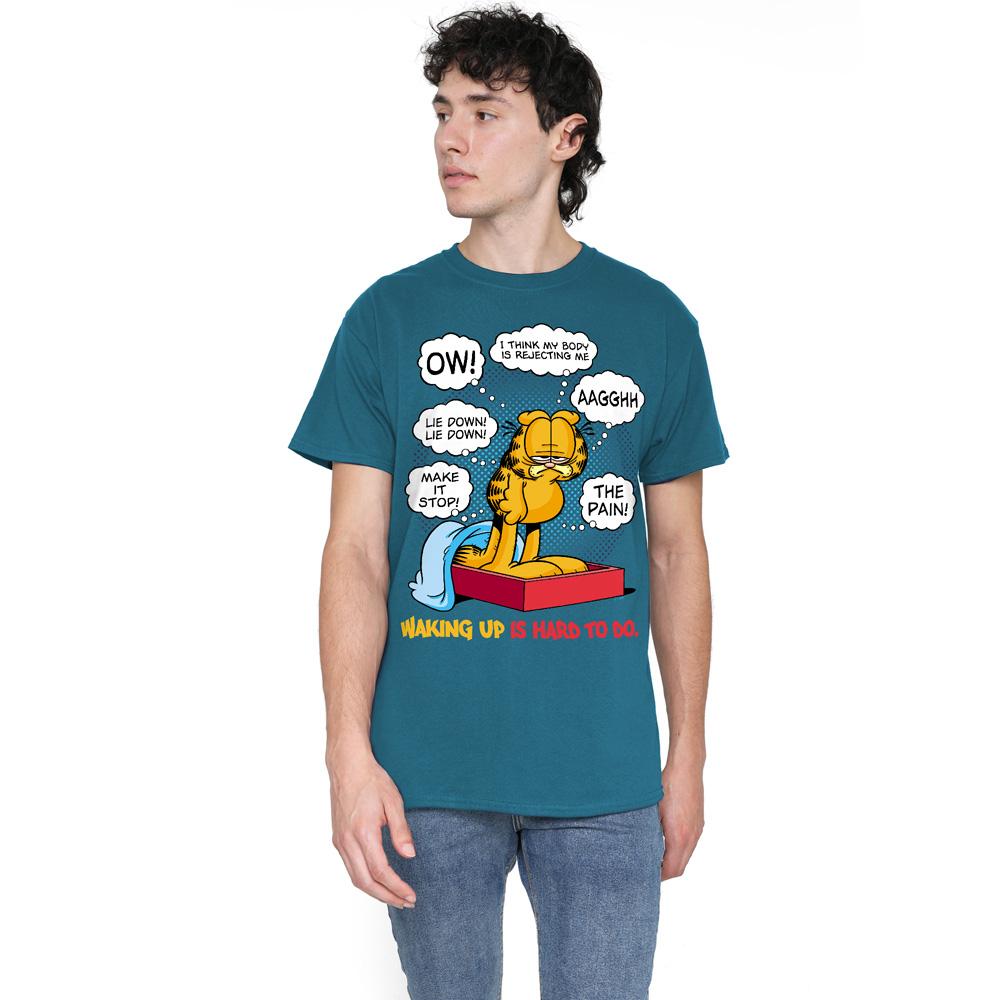 Garfield Mens Waking Up Is Hard To Do T-Shirt