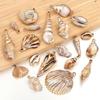 5-10pcs/lot Shell Shaped Acrylic Pendant Gold Plated Conch Scallop Charms Beads For DIY Fashion Keychain Necklace Accessories