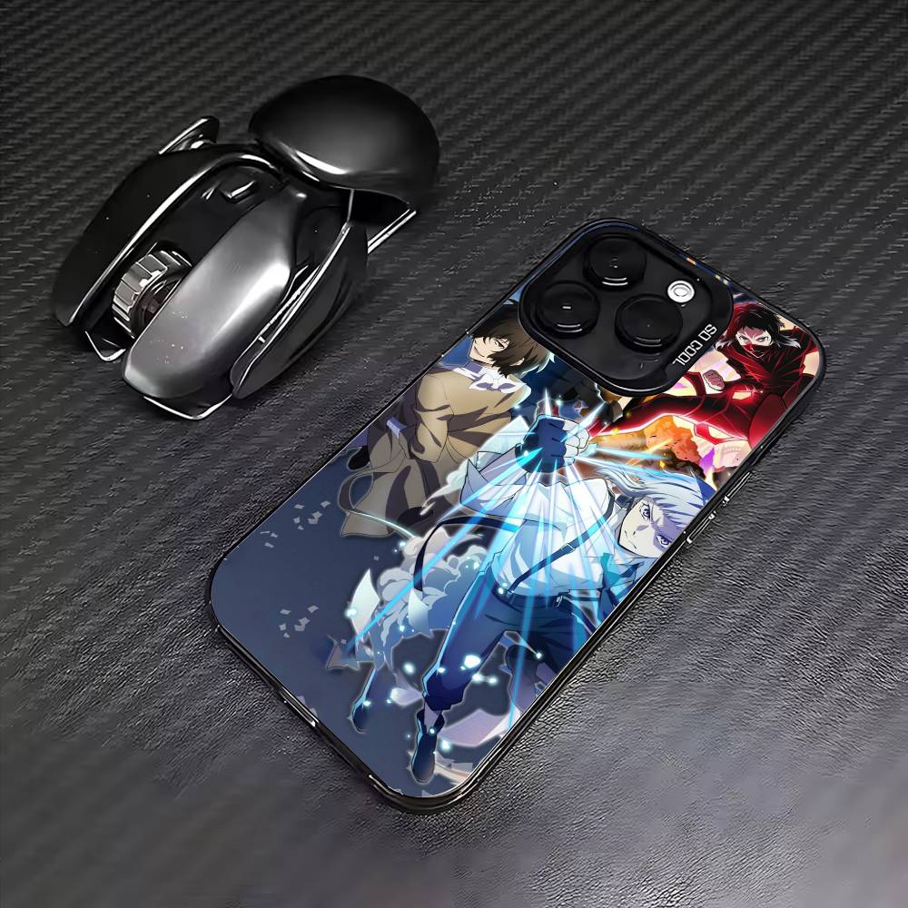 HOT Animer B-Bungou Stray Dogs  Phone Case For iPhone17,16,15,14,13,12,11 Plus,Pro Max Colored Silver Plated Inside Cover