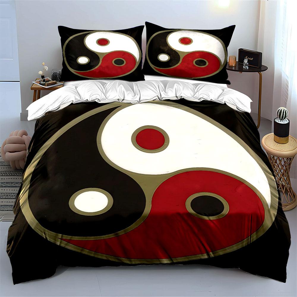 "Yin Yang Decorative Art Set" Soft Skin-Friendly Bedding Set Includes 1 Duvet Cover And 2 Pillowcase Gift