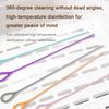 New 3mm Silicone Straw Brush Extended Silicone Drinking Straw Cleaner Brush Free Bending Cleaning Tool Bottle Straw