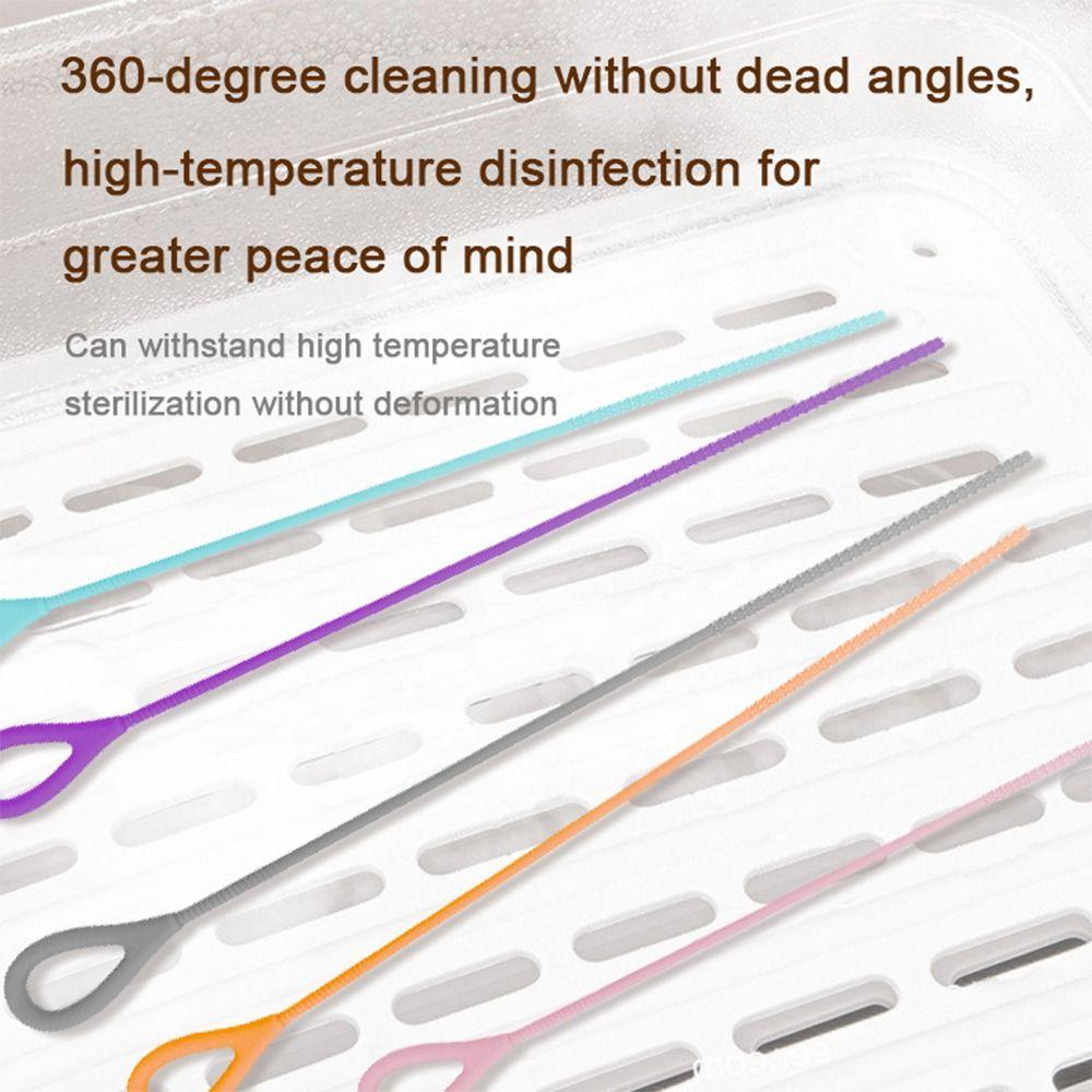New 3mm Silicone Straw Brush Extended Silicone Drinking Straw Cleaner Brush Free Bending Cleaning Tool Bottle Straw