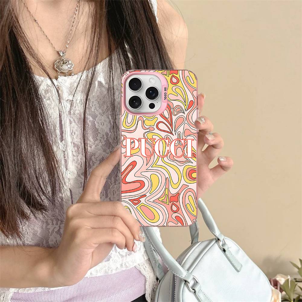 E-Emilio Logo Pucci Phone Case For IPhone 17 16 15 14 13 12 11 Pro Max Plus Pro Colorful Shell