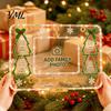 Transparent Photo Holders Acrylic Christmas Picture Frame, Clear Family Gift for Parents Anniversary Birthday Gifts Mom Dad Grandparents Ornaments