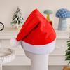 Red Santa Hat with Gold Velvet Plush Edge and Big Pom Pom for Adults and Children
