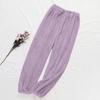 Women's Casual Fashion Loose Fleece-Lined Pants Solid-Color Cuffed Pants