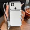 Luxury Big Window Phone Case with Lanyard for Xiaomi Redmi 10C Premium Textured Casing